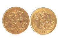 Lot 503 - TWO GOLD HALF SOVEREIGNS, 1911 AND 1913