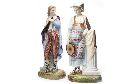 Lot 1245 - A PAIR OF CONTINENTAL FIGURES