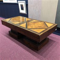 Lot 62 - A MID 20TH CENTURY MOROCCAN LEATHER COFFEE TABLE