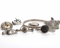 Lot 72 - SILVER SHIP MOTIF BROOCH along with other...