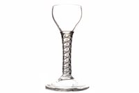 Lot 1256 - A GEORGE III CORDIAL GLASS