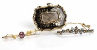 Lot 74 - EARLY VICTORIAN ENAMELLED HAIR SET MOURNING...
