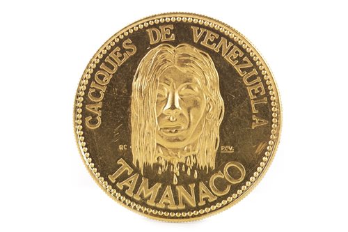 Lot 521 - A GOLD VENEZUELAN COIN
