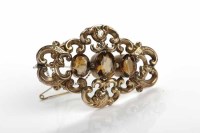 Lot 86 - VICTORIAN SMOKY QUARTZ BROOCH pierced and of...