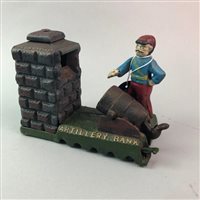 Lot 74 - A REPRODUCTION ARTILLERY BANK AND OTHER CASH BOXES