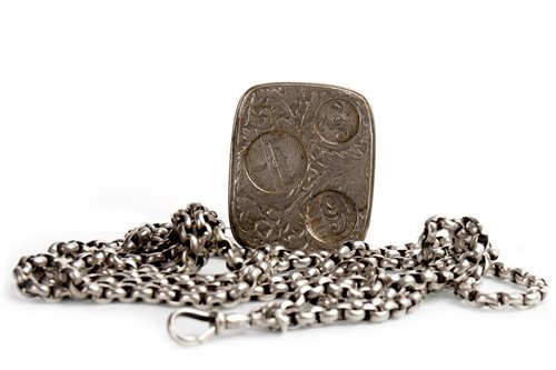 Lot 795 - A LATE VICTORIAN WATCH CHAIN AND COIN CASE