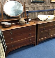 Lot 214 - A DRESSING CHEST AND AN OAK CABINET