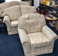 Lot 196 - A PARKER KNOLL THREE SEAT SETTEE, TWO SEATER AND AN ARMCHAIR