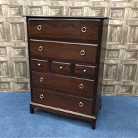 Lot 200 - A STAG CHEST OF DRAWERS