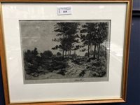 Lot 206 - AN ETCHING OF SHORNHILL WOOD BY JOHN POSTLE HESELTINE