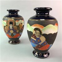 Lot 128 - A PAIR OF JAPANESE VASES AND ONE OTHER VASE