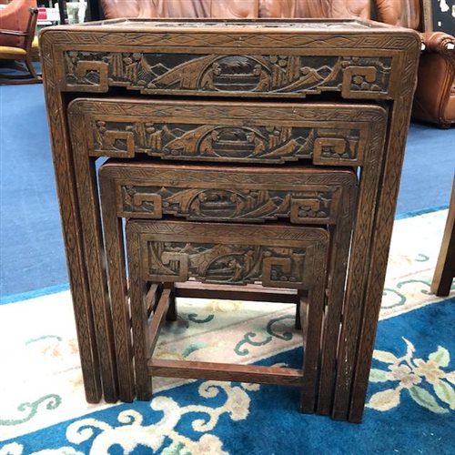 Lot 39 - A CHINESE REPUBLIC PERIOD NEST OF FOUR TABLES