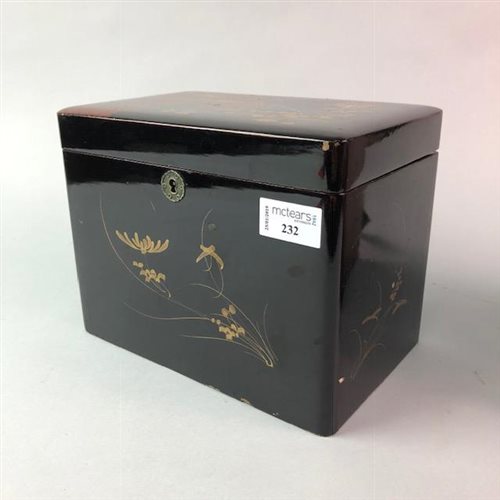 Lot 232 - A JAPANESE LACQUERED BOX, BINOCULARS AND MIXED COLLECTABLES