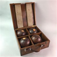 Lot 242 - TWO SETS OF VINTAGE LAWN BOWLS