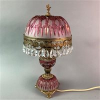 Lot 245 - A VICTORIAN STYLE CUT CRYSTAL TABLE LAMP
