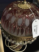 Lot 245 - A VICTORIAN STYLE CUT CRYSTAL TABLE LAMP
