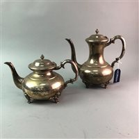 Lot 118 - A SILVER PLATED FOUR PIECE TEA SERVICE AND OTHER PLATED WARES