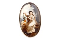 Lot 26 - A 19TH CENTURY HAND PAINTED BROOCH
