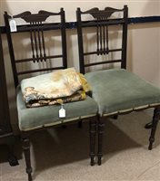 Lot 164 - A WALL HANGING AND TWO UPHOLSTERED BEDROOM CHAIRS