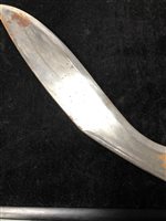 Lot 157 - A JAPANESE DAGGER AND TWO KUKRI KNIVES