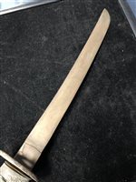 Lot 157 - A JAPANESE DAGGER AND TWO KUKRI KNIVES