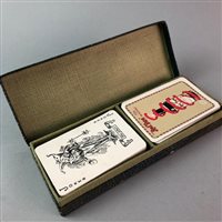 Lot 188 - A LOT OF VARIOUS PLAYING CARDS WITH MILITARY INSIGNIA AND VICTORIAN MENUS