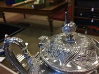 Lot 815 - A VICTORIAN SILVER TEA AND COFFEE SERVICE