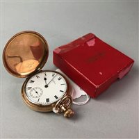 Lot 3 - A GOLD PLATED FULL HUNTER POCKET WATCH