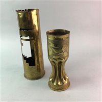 Lot 314 - A PAIR OF TRENCH ART SHELL CASES