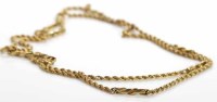 Lot 139 - NINE CARAT GOLD ROPE LINK CHAIN marked on the...