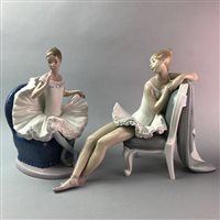 Lot 127 - A LLADRO FIGURE, A NAO FIGURE AND ANOTHER