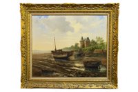 Lot 660 - LOW TIDE, BRITTANY, AN OIL BY RAYMOND QUENCE