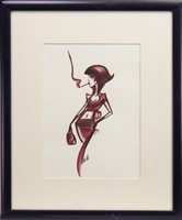 Lot 575 - ELEGANTE, AN INK AND WASH BY LAETITIA GUILBAUD
