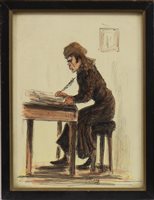 Lot 612 - DRAFTING, AN INK AND WASH BY HARRY KEIR
