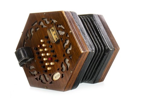 Lot 1409 - A WHEATSONE FORTY-EIGHT BUTTON CONCERTINA