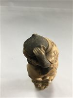 Lot 1011 - A JAPANESE IVORY CARVING OF A SKELETON