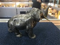Lot 1014 - A CHINESE SILVERED METAL ELEPHANT