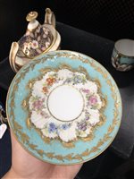 Lot 36 - AN AYNSLEY BOWL, CUP & SAUCER AND A SUGAR BOWL