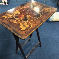 Lot 38 - AN INLAID TRAY, A NEO-CLASSICAL LAMP AND TABLE