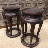 Lot 1028 - A PAIR OF 20TH CENTURY CHINESE PEDESTALS