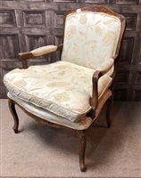 Lot 100 - A FRENCH DESIGN ARMCHAIR