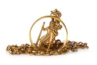 Lot 105 - A ST CHRISTOPHER PENDANT ON A CHAIN