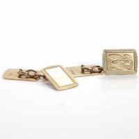 Lot 165 - PAIR OF NINE CARAT GOLD CUFFLINKS of...