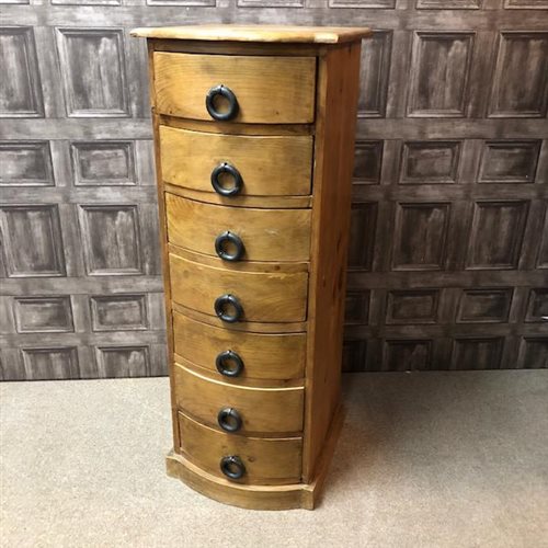 Lot 226 - A BOW-FRONTED PEDESTAL CHEST