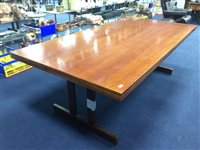 Lot 227 - AN STAINED WOOD REFECTORY DINING TABLE