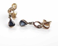 Lot 169 - PAIR OF SAPPHIRE AND DIAMOND EARRINGS of...