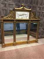 Lot 828 - A MODERN GILTWOOD CONSOLE TABLE WITH LARGE MIRROR