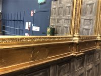 Lot 828 - A MODERN GILTWOOD CONSOLE TABLE WITH LARGE MIRROR