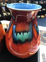 Lot 102 - TWO POOLE POTTERY 'VOLCANO' VASES