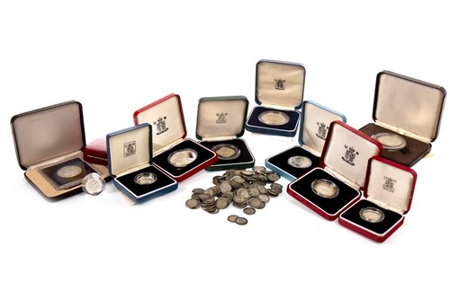Lot 554 - A GROUP OF SILVER PROOF AND OTHER COINS